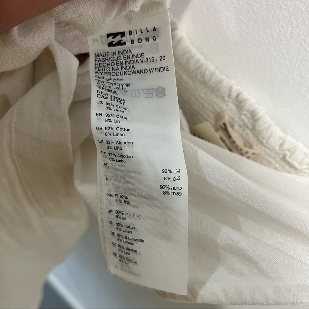 Billabong White Button Down Spaghetti Strap Cotto… - image 7